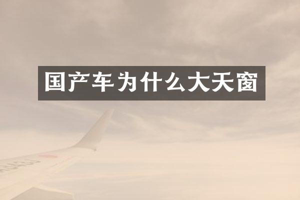 国产车为什么大天窗