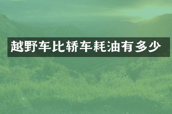 越野车比轿车耗油有多少