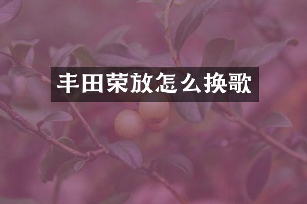 丰田荣放怎么换歌