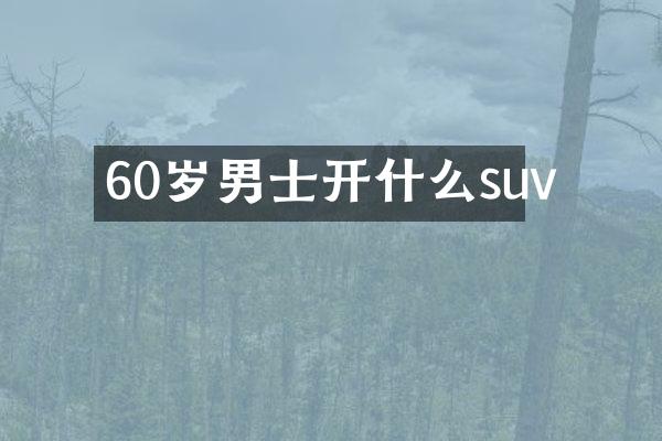 60岁男士开什么suv