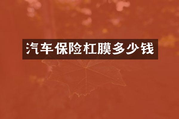 汽车保险杠膜多少钱