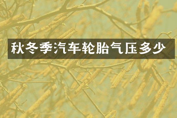 秋冬季汽车轮胎气压多少