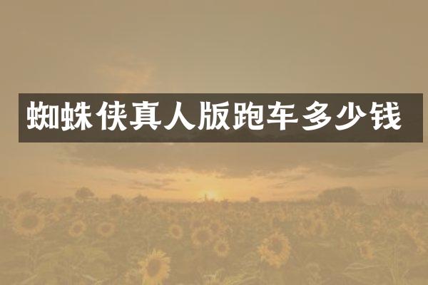 蜘蛛侠真人版跑车多少钱