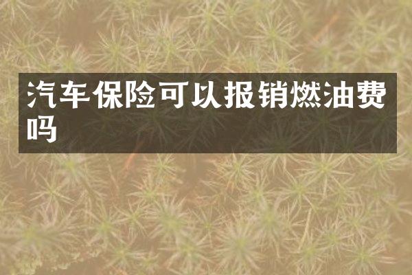 汽车保险可以报销燃油费吗