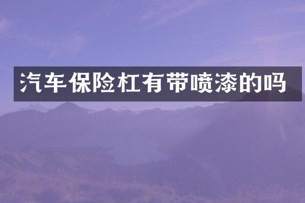 汽车保险杠有带喷漆的吗