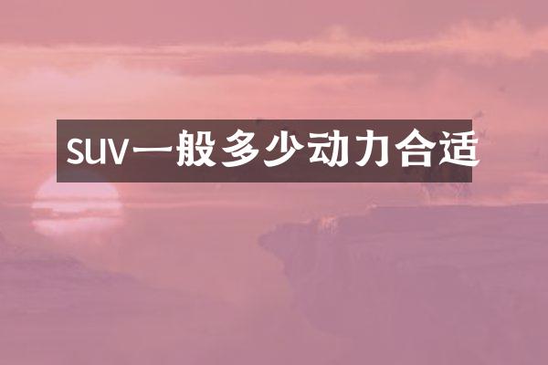 suv一般多少动力合适