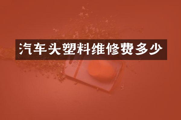 汽车头塑料维修费多少
