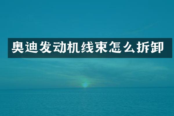 奥迪发动机线束怎么拆卸