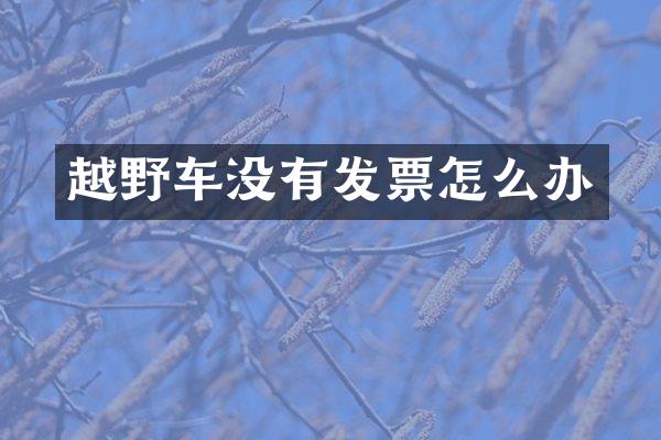 越野车没有发票怎么办