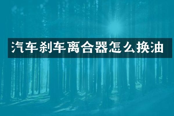 汽车刹车离合器怎么换油