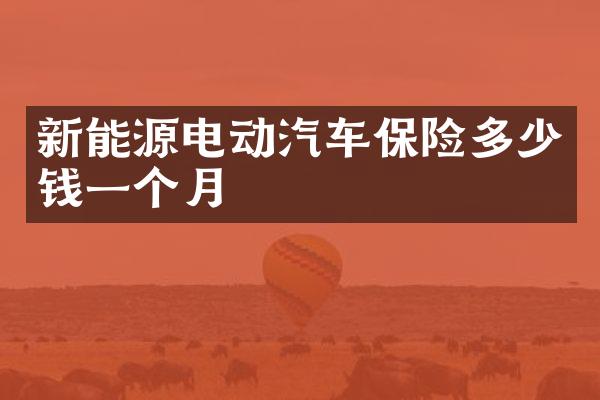 新能源电动汽车保险多少钱一个月