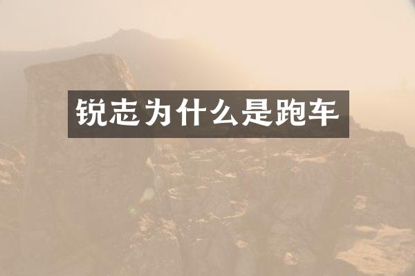 锐志为什么是跑车
