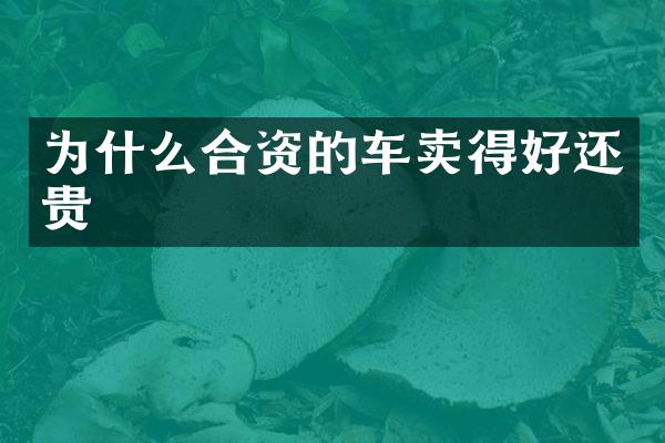 为什么合资的车卖得好还贵