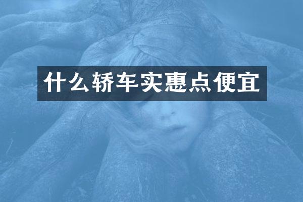 什么轿车实惠点便宜