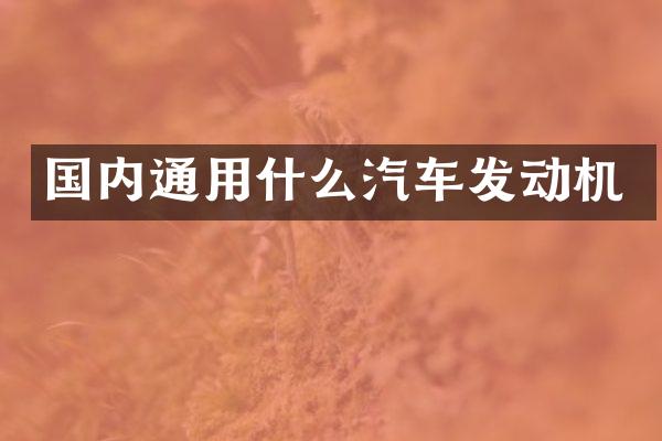 国内通用什么汽车发动机