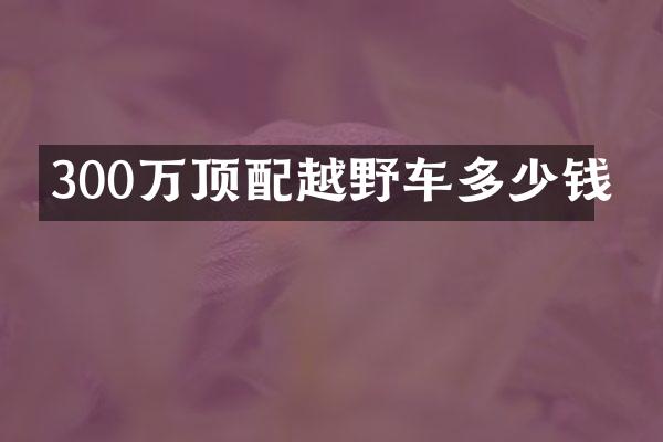 300万顶配越野车多少钱