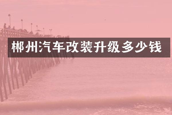 郴州汽车改装升级多少钱