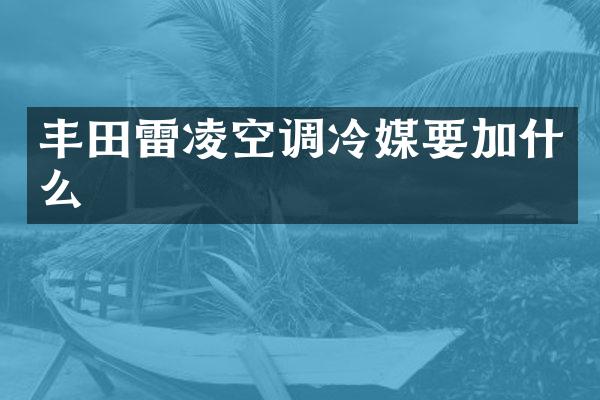 丰田雷凌空调冷媒要加什么