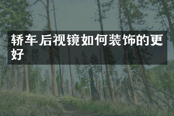 轿车后视镜如何装饰的更好