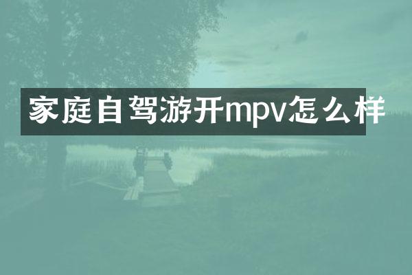 家庭自驾游开mpv怎么样