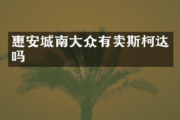 惠安城南大众有卖斯柯达吗
