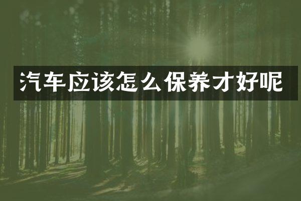 汽车应该怎么保养才好呢