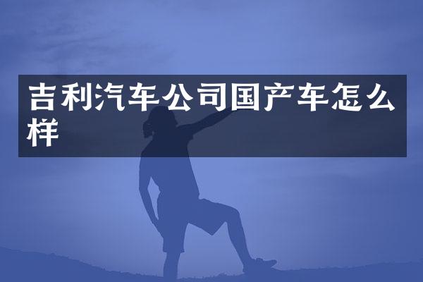 吉利汽车公司国产车怎么样