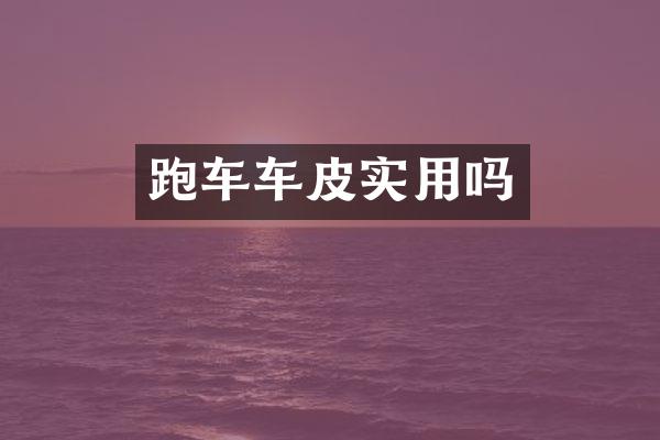 跑车车皮实用吗