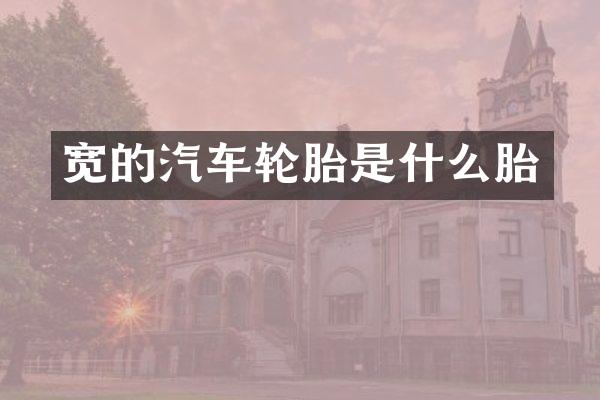 宽的汽车轮胎是什么胎