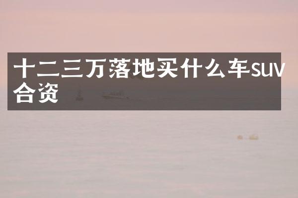 十二三万落地车suv合资