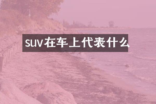 suv在车上代表什么