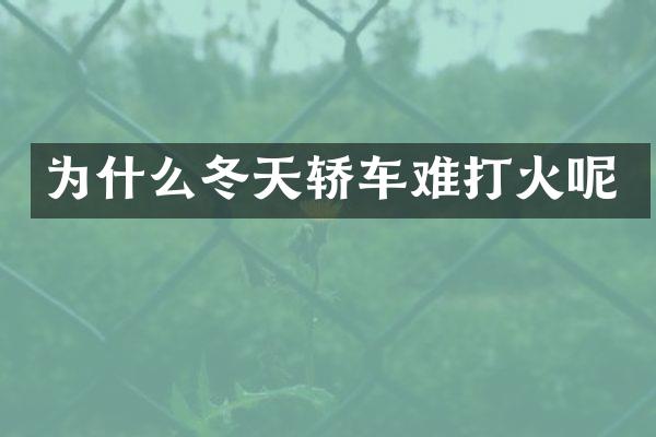 为什么冬天轿车难打火呢