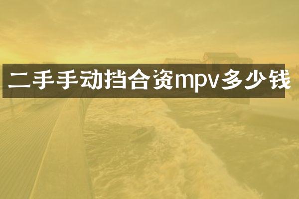 二手手动挡合资mpv多少钱
