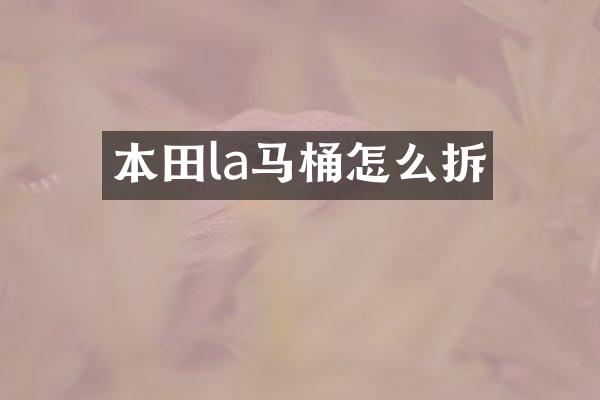 本田la马桶怎么拆