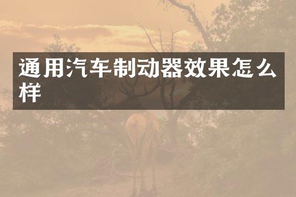 通用汽车制动器效果怎么样