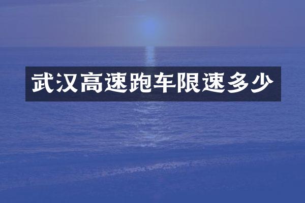 武汉高速跑车限速多少