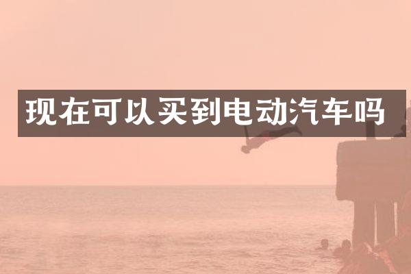 现在可以买到电动汽车吗