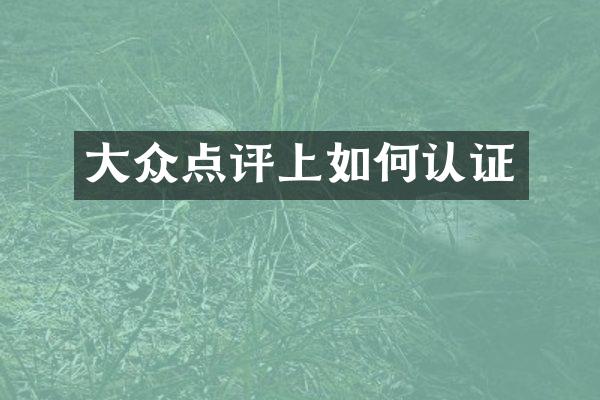 大众点评上如何认证