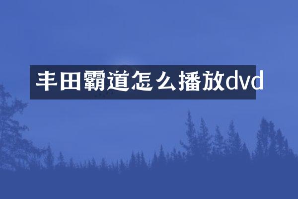 丰田霸道怎么播放dvd
