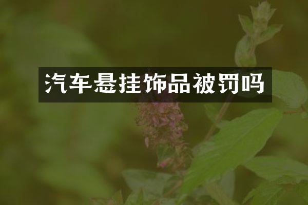汽车悬挂饰品被罚吗