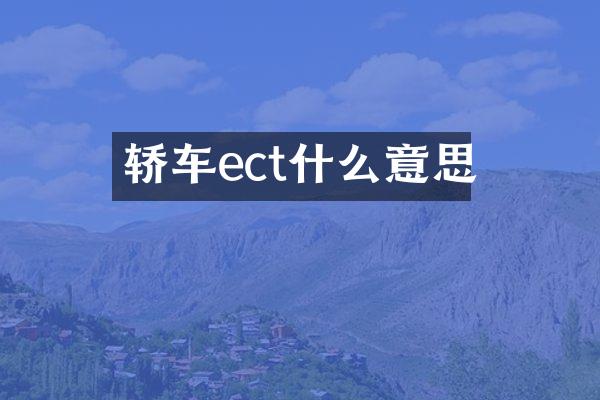 轿车ect什么意思