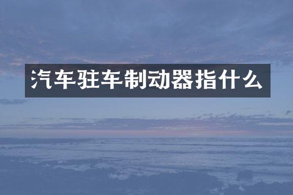 汽车驻车制动器指什么