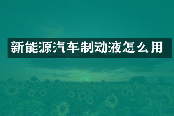 新能源汽车制动液怎么用