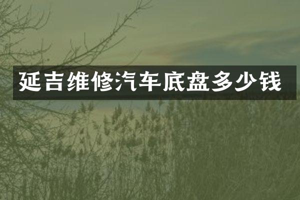 延吉维修汽车底盘多少钱
