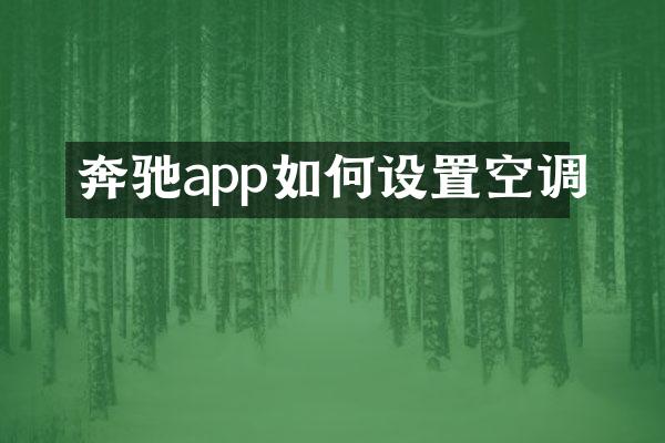 奔驰app如何设置空调