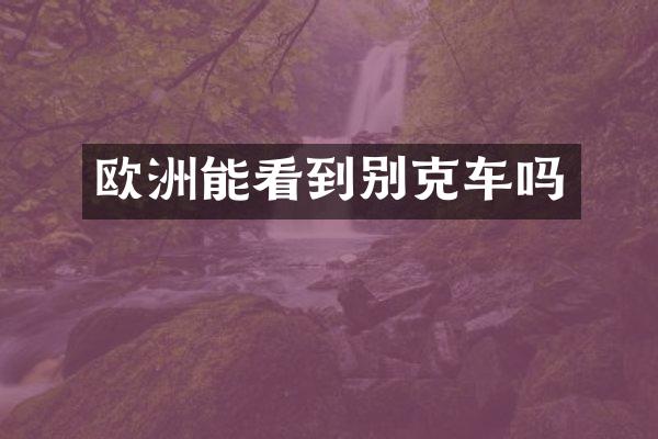 欧洲能看到别克车吗