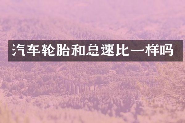 汽车轮胎和总速比一样吗