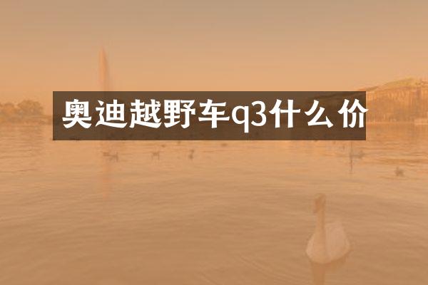奥迪越野车q3什么价