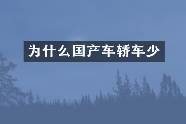 为什么国产车轿车少