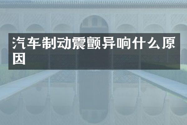 汽车制动震颤异响什么原因